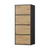 Komoda Almona 4D antracit/dub artisan