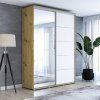 Šatní skříň Baryla 1 Alu šířka 150 cm, výška 220 cm, hloubka 61 cm